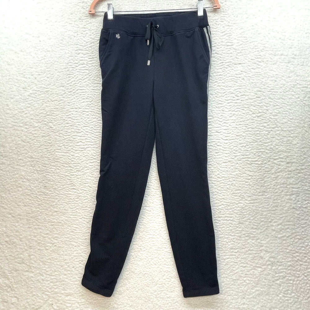 Lauren Ralph Lauren Sweatpants Womens XS Blue White Drawstring Athleisure Gym